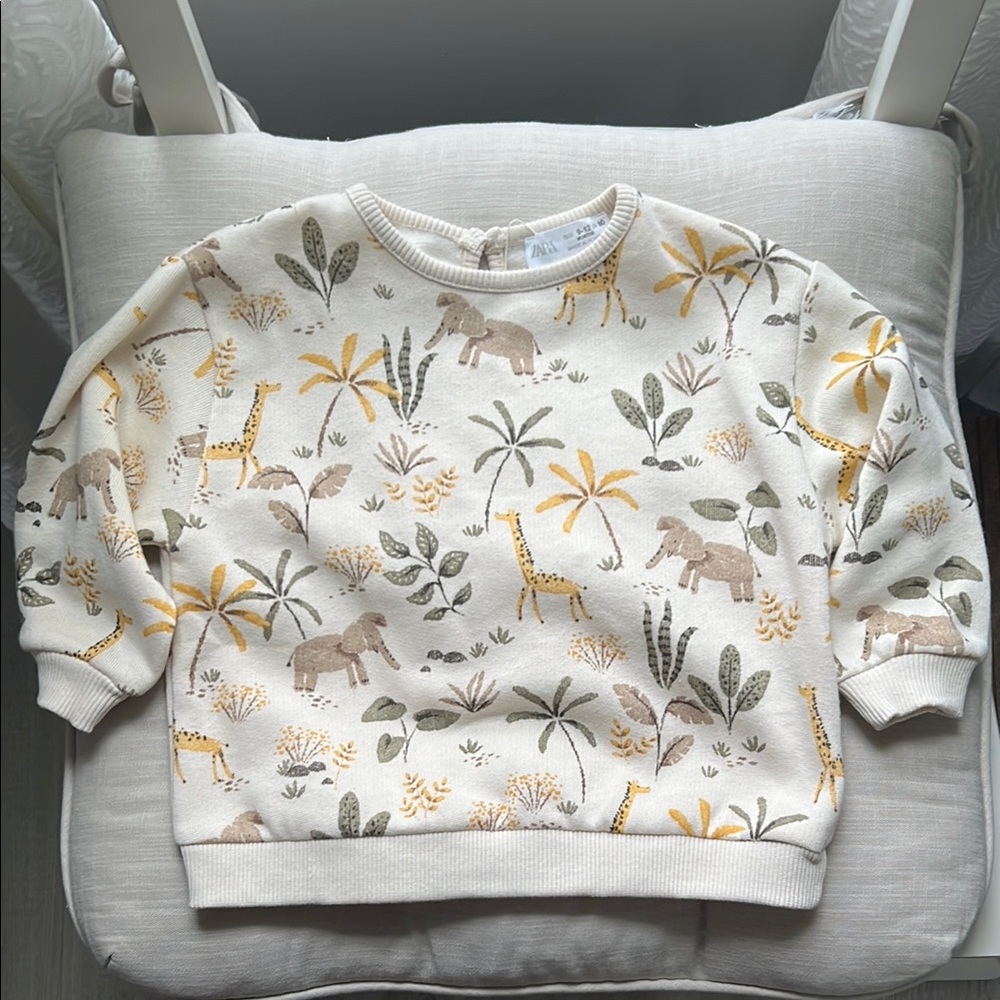 ZARA Kids Safari Print Sweatshirt